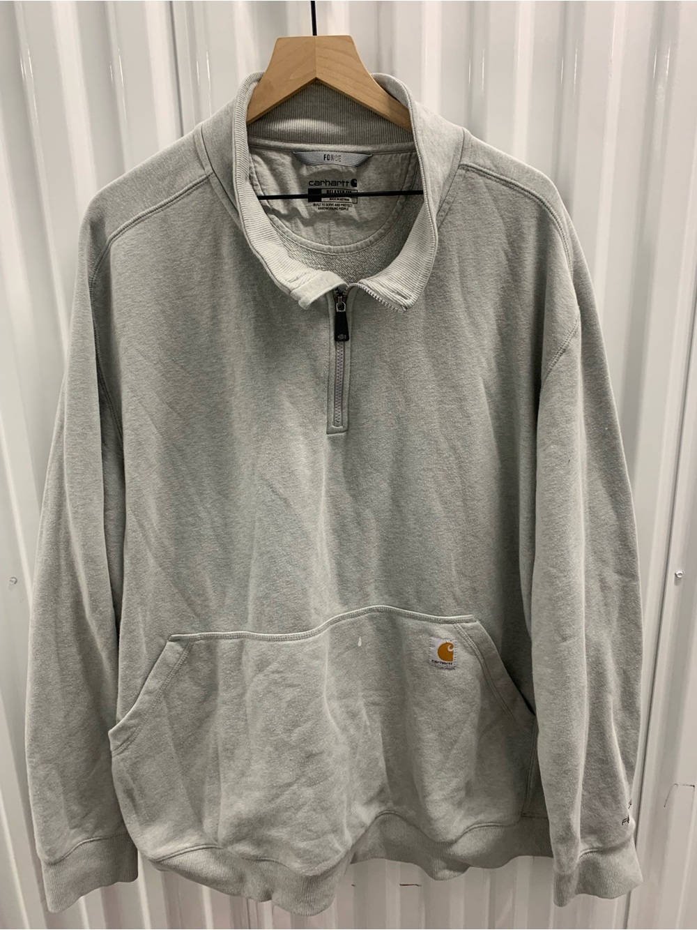 Carhartt Force Men's Light Gray 1/4 Zip Pullover Sweatshirt